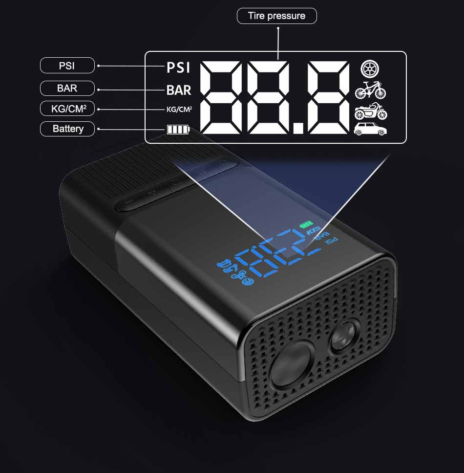 Rechargeable Air Pump for Car, Bike & More