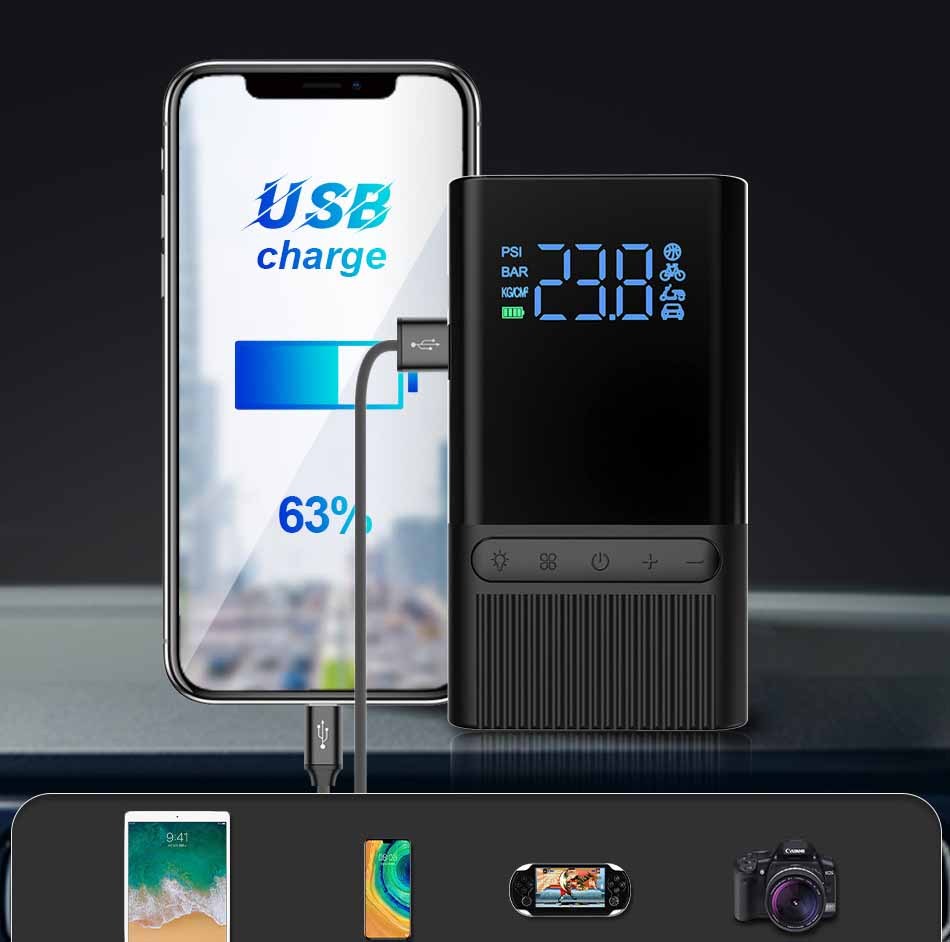 Rechargeable Air Pump for Car, Bike & More