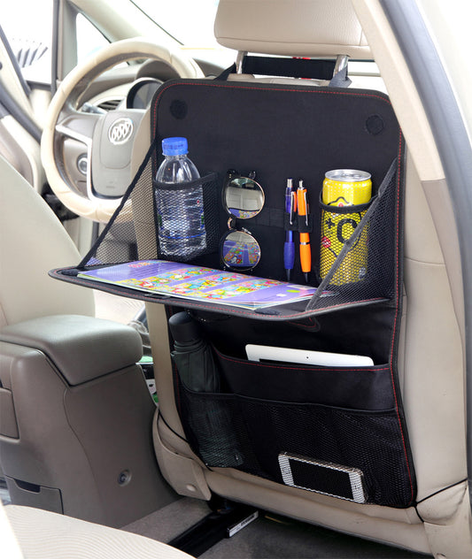 Stay Tidy: Family Road Trip Car Organizer with Foldable Tray